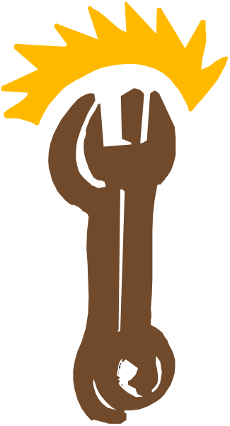 The image shows a cartoon of an open umbrella with two hands holding it up against a dark background.