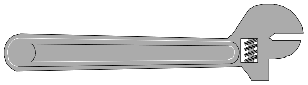 The image shows a wrench with an allen key inserted into it against a gray background.
