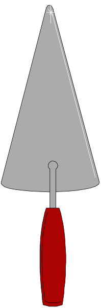 The image shows a knife with its blade pointing downwards on top of what appears to be an orange object that resembles a cone-shaped item next to it in black and white tones against a gray background, creating a contrasting effect between them due to their different shades within the same color palette.