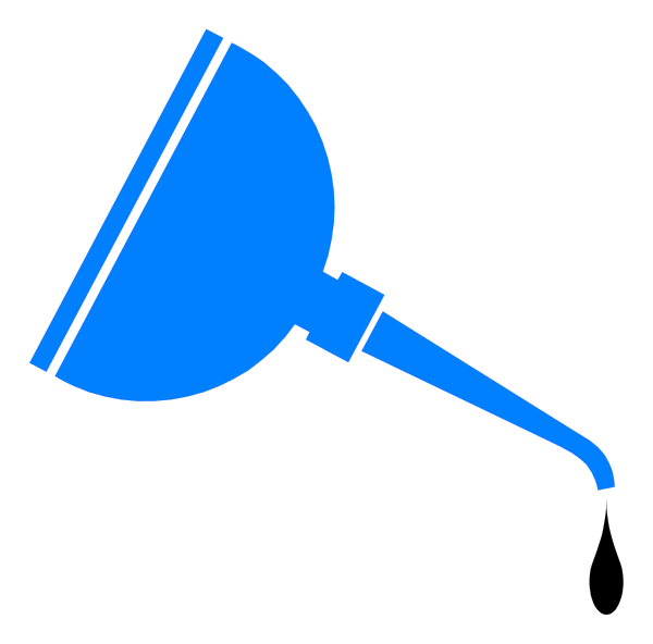 The image shows a blue flashlight with an attached cap on its end against a black background.