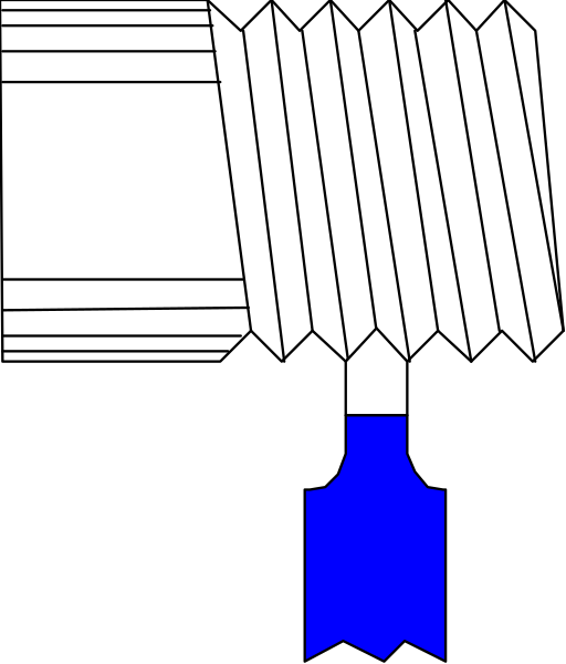 The image shows a black and white pixelated representation of an abstract design with geometric shapes resembling a stylized tree on top left corner against blue background in lower right area.