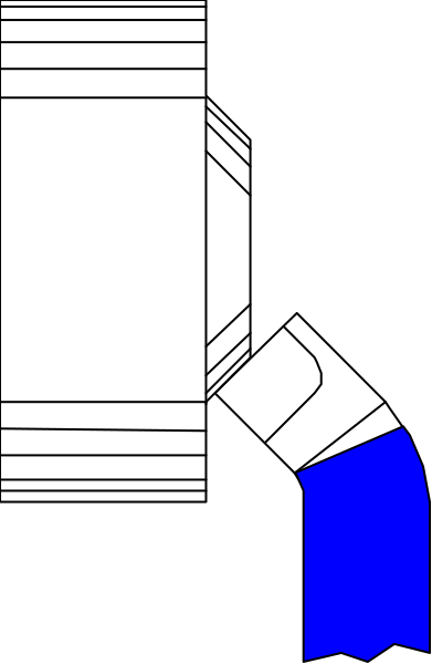 The image shows a pixelated representation of an object with blue highlights on its surface placed against a dark background within what appears to be a digital interface or graphic design software window.