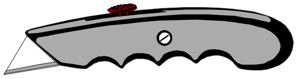 The image shows a knife with multiple blades on it placed against a dark background.
