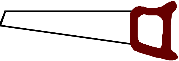 The image shows a knife with its blade pointing upwards against an indistinct background that appears to be dark gray.