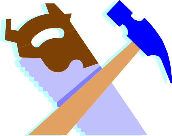 The image shows a pixelated depiction of an axe with two handles crossed over each other on top of what appears to be a pickaxe handle in front of them against a dark background.