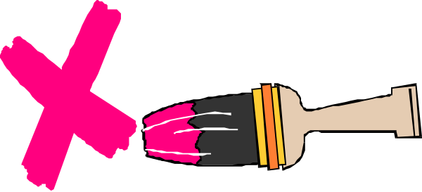 The image shows a cartoon of an animated character lying on its back with arms outstretched as if falling downwards in front of what appears to be pink paint splatters against a dark background.