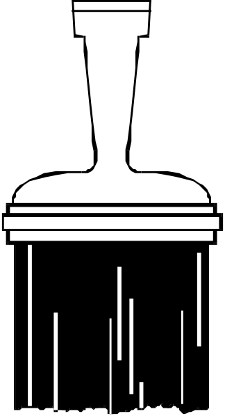 The black and white clip-art shows a shower head with water droplets falling from it against an abstract background that resembles tiles in shades of gray and brown.