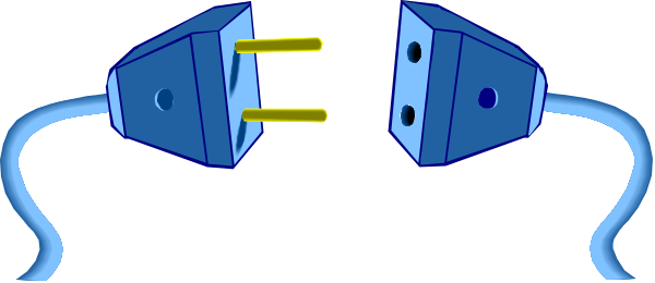 The image shows a blue object with two yellow connectors on either side of it against a grey background.