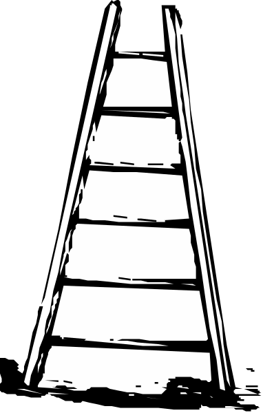 The black and white photo shows a staircase with steps leading upwards to an unseen destination.