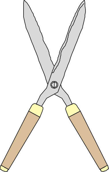 The image shows a pair of scissors with yellow handles against a black background.