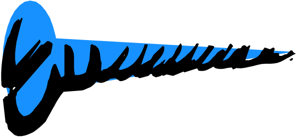 The image shows a blue screwdriver with an exaggeratedly large head on top of it against a black background.