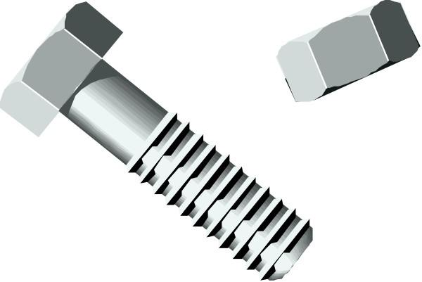 The image shows a pair of silver pliers with their jaws open next to two screws on what appears to be a dark background.