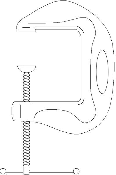 The black and white illustration shows a simple mechanical device with two visible screws on top of it; there is no text present in this image.