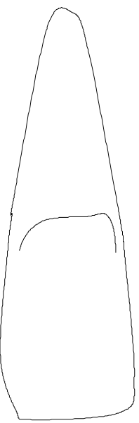 The image shows a simple pixelated representation of two cones with different heights placed side by side against a plain background.
