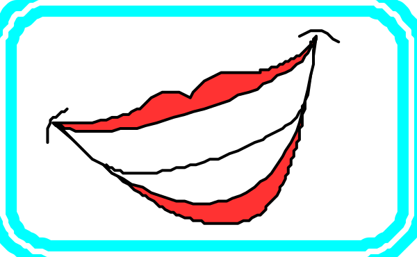 The image shows a simple graphic with two cartoon faces: on top left is an open mouth smiley face, while below it to its right is another closed-mouth frowning face. There's no text in this clipart image and there isn't any action or setting depicted here as the focus of the image are these facial expressions.