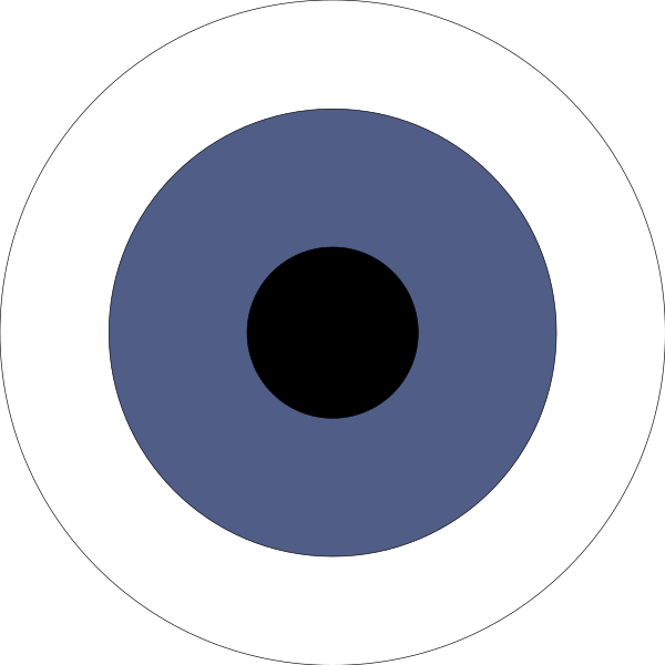 The image shows a close-up of an eye with blue iris detailing inside it against a dark background.