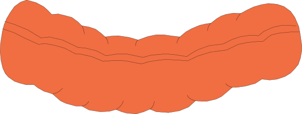 The image shows a red smiley face with two eyes on it against an indistinct background.