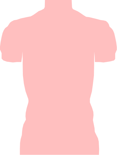 The image shows a pink silhouette of an adult human figure standing against a black background with no additional details provided about any other elements in this clip-art representation.