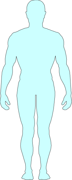 The image shows a black and white silhouette of an athletic figure with muscular definition standing on either side against two different backgrounds: one is darker than the other to create contrast between them.