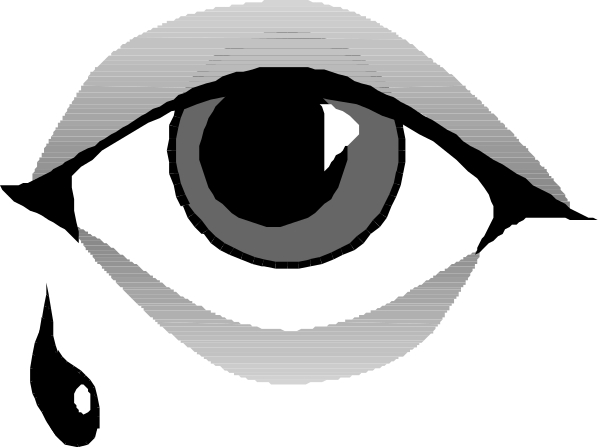 The image shows a close up of an eye with eyelashes against a dark background.