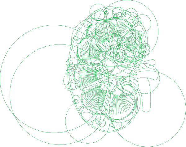The image shows a black background with various abstract shapes that resemble electronic circuitry patterns; there is no text present within this small clip-art image.