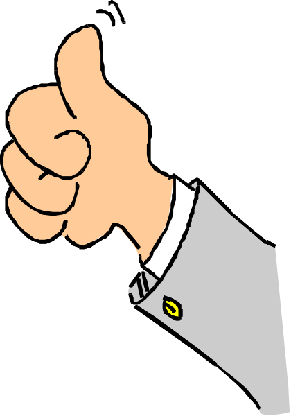 The image shows a cartoon hand giving thumbs up with text that reads "YES" on it against an abstract background.