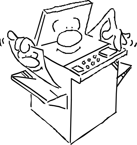 The image shows a simple black and white line drawing of three vertical rectangles with varying heights against an untextured background.