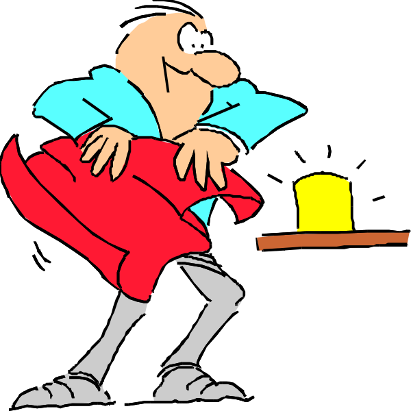 The cartoon shows two animated characters: a man with his hands on hips leaning forward towards another character who is standing upright behind him; both appear to be in motion as if dancing or performing some action together against a black background, which suggests that this could possibly represent an advertisement for something like bedding.