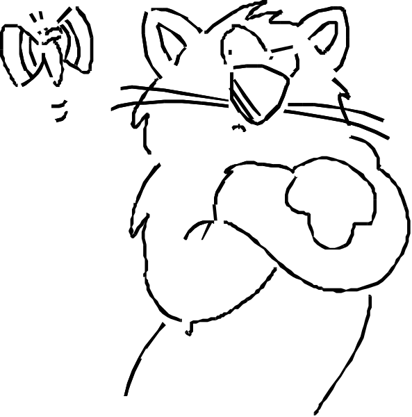 The image shows a black background with two white lines intersecting at an angle near each other on top of it.
