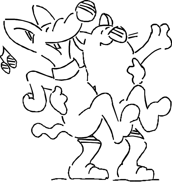 The image shows a simple black and white line drawing of three vertical rectangles with varying heights against an untextured background.