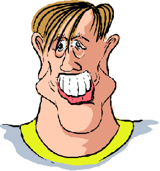 The image shows a caricature of two faces with exaggerated features; on the left is an older man's face looking surprised or shocked, while on the right appears to be that same person but in his youthful years, also showing surprise or shock.