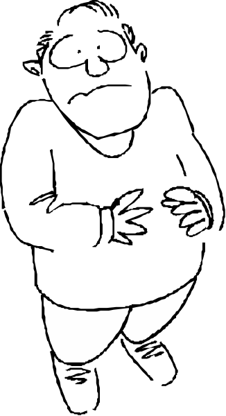 The black and white photo shows a person standing with their arms crossed against an indistinct background.