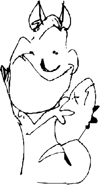 The image shows a black and white photo of an object with two distinct halves; it appears to be some sort of mechanical device due to its structure but without more context, I cannot provide specific details about what exactly is shown in this small clip-art image.