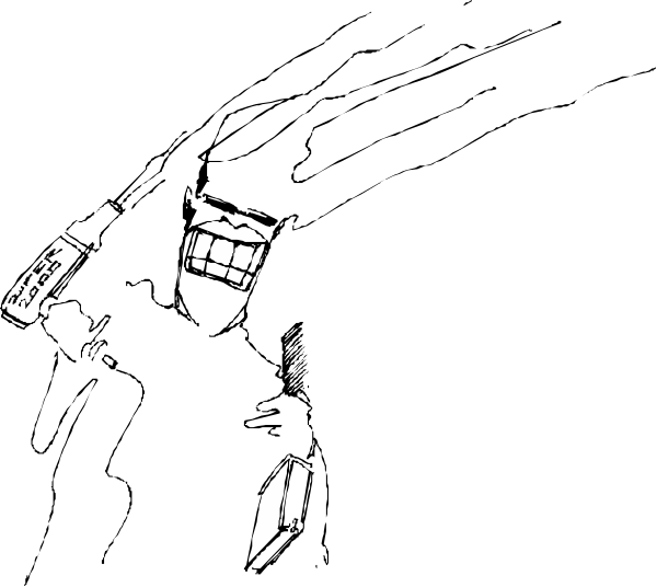 The black and white comic strip shows a character with an open mouth amidst darkness; no other details can be discerned due to low resolution.