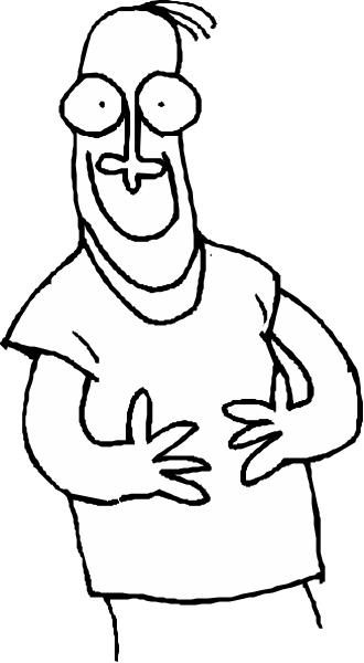 The image shows a cartoon of an animated character who appears to be male with glasses standing against a black background; he is wearing a white shirt and has his arms crossed in front of him while looking directly at the viewer, giving off a confident demeanor.