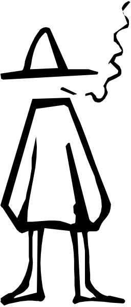 The black and white silhouette of a person walking on a pathway with trees around them at nighttime.