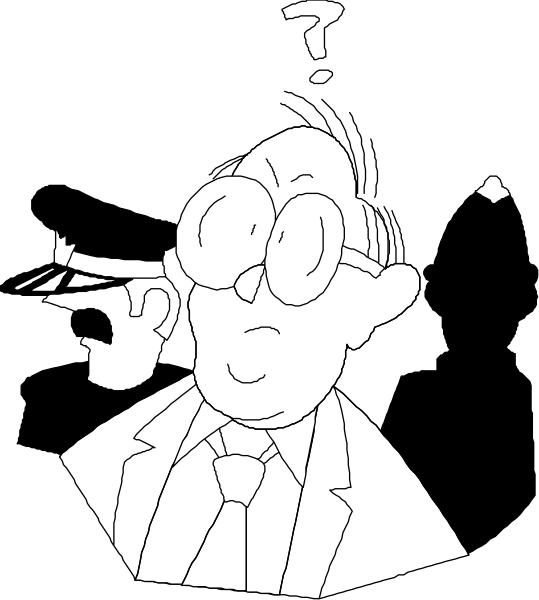 The image shows a cartoon of an animated character who appears to be surprised with their mouth open wide while holding what looks like a piece of paper in front of them that has question marks on it.