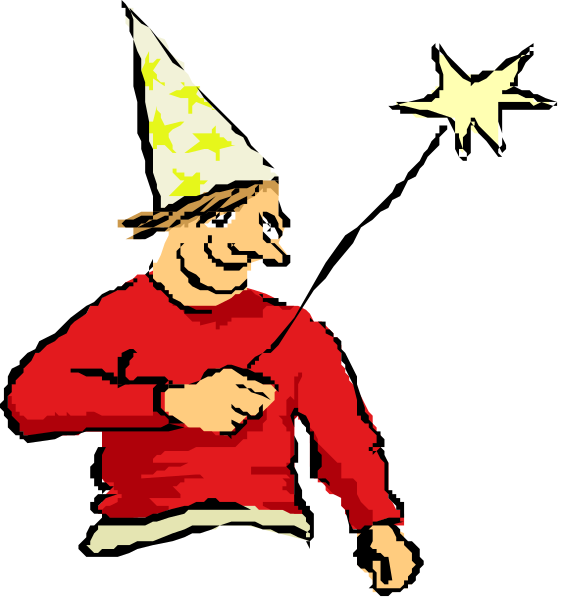 The first frame shows a cartoon of an adult male with glasses wearing a red shirt holding up his finger as if to make a point; he is standing in front of a black background that has white stars scattered across it, suggesting nighttime. In this image, there's no text or additional objects present.