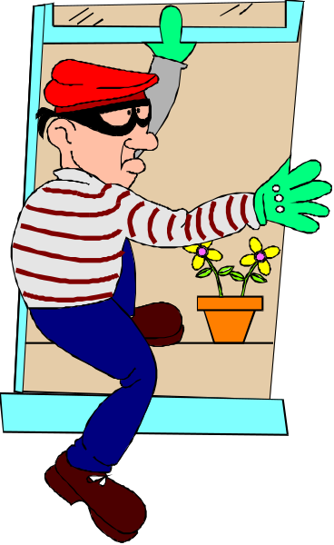 The cartoon depicts a man dressed as Scooby Doo standing outside of an open window with his arms outstretched in front of him while holding green gloves on one hand.