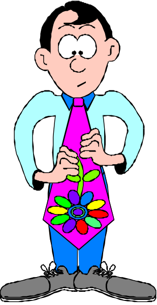 The cartoon shows a man with his hands on his chest standing next to an open refrigerator filled with food items.