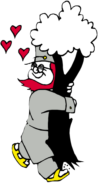 The image shows a cartoon character that resembles an evil clown holding up smoke bombs with hearts on them while standing in front of a black background.