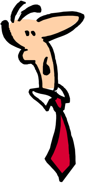 The image shows a cartoon of an animated character with exaggerated features standing against what appears to be a black background; it's in portrait orientation.