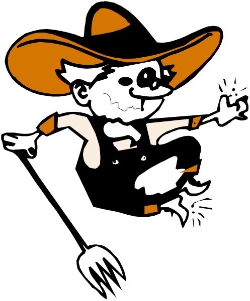 The image shows a cartoon of an animated character dressed as a cowboy with exaggerated features such as large eyes and ears, wearing a black hat adorned with white stars on top, holding two guns crossed in front of him while standing against a dark background that resembles the night sky.