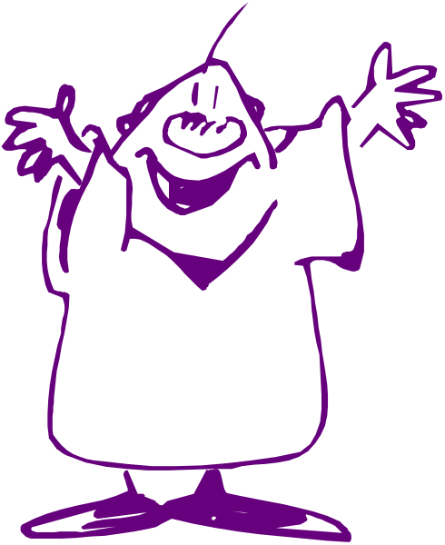 The image shows a cartoon character that resembles an anthropomorphic blob with arms outstretched as if celebrating or embracing something.