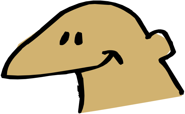 The image shows a cartoon of an anthropomorphic mouse with large eyes looking upwards to its right side.