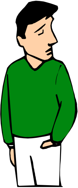 The image shows a man standing against a black background with his back to us; he is wearing white shorts and has dark hair.