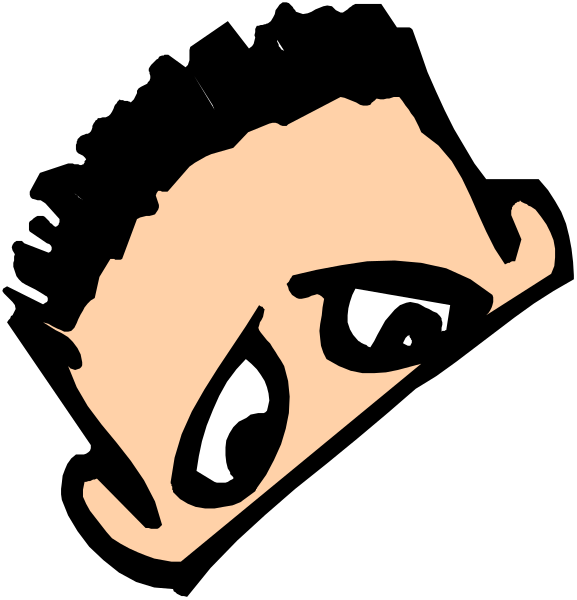 The image shows a black silhouette of an eye with eyelashes peeking out from behind what appears to be another object's shadow on its right side; there is no text present in this clip-art illustration, and it does not depict any actions or settings as the focus seems to be solely on the stylized representation.