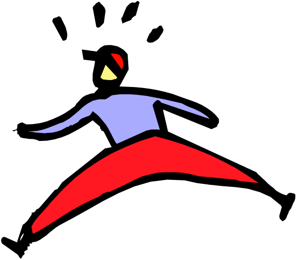 The image shows a cartoon of an athlete performing gymnastics on what appears to be a balance beam at nighttime with no visible audience in sight.