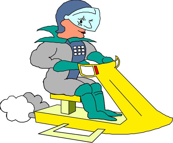 The cartoon depicts a person riding an ice cream truck with two scoops on top of it.
