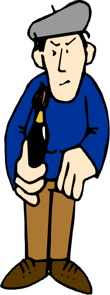 The cartoon depicts a man holding up his finger with an exclamation mark on it while standing next to another figure who is pointing at him.